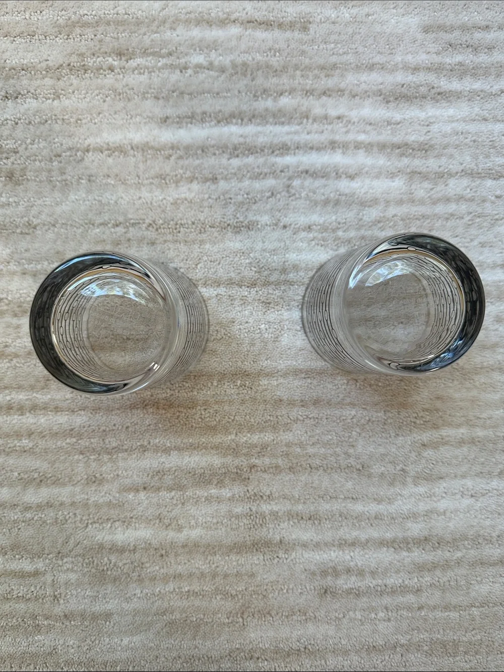 Set of 2 IKEA Space Age Lowball Tumblers Black and White Abstract Pattern 8 Oz